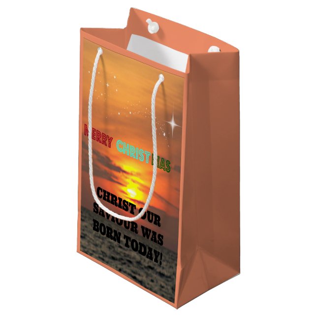 Christus, unser Erretter war heute Geboren Kleine Geschenktüte (Vorderseite Schrägansicht)