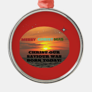 Christus, unser Erretter war heute Geboren Silbernes Ornament