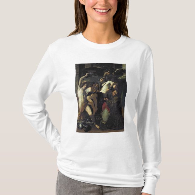 Christus verehrte durch Engel, St. Sebastian T-Shirt (Vorderseite)