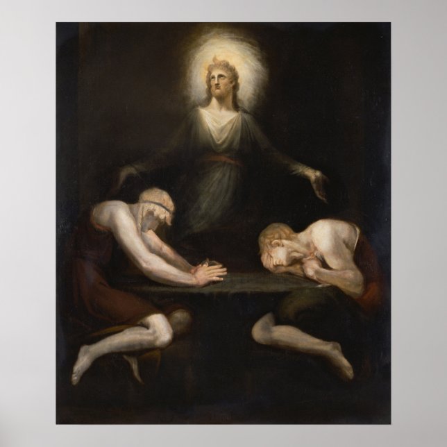 Christus verschwindet in Emmaus von Henry Fuseli Poster (Vorne)