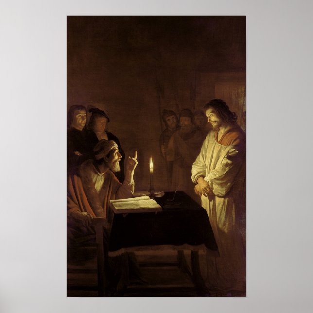 Christus vor dem Hohepriester, 1617 Poster (Vorne)