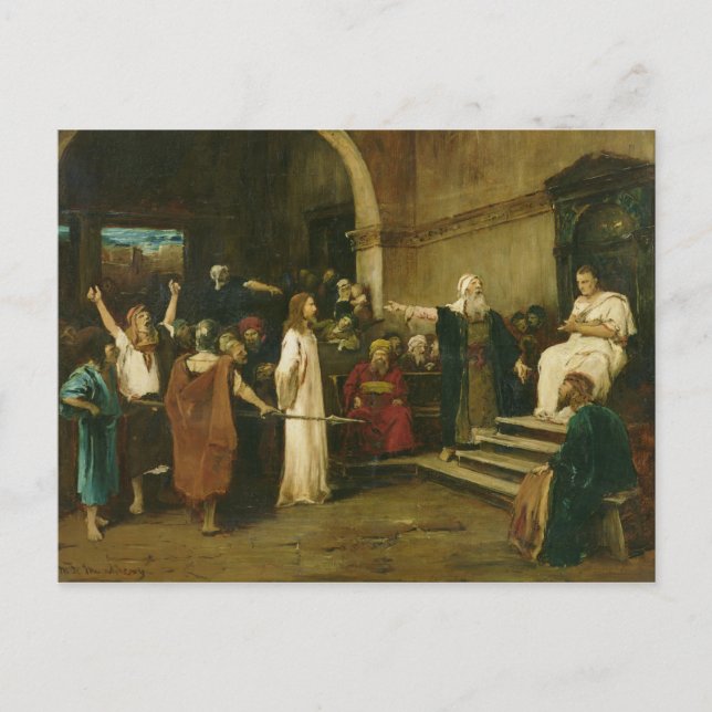Christus vor Pilate, 1880 Postkarte (Vorderseite)