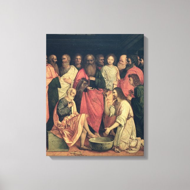 Christus wäscht das Futter der Jünger Leinwanddruck (Vorderseite)