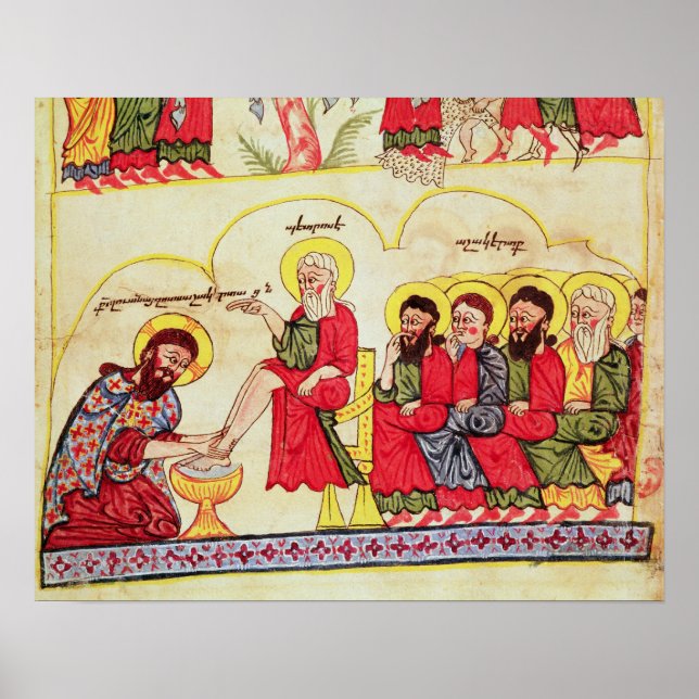 Christus wäscht die Jünger die Füße Poster (Vorne)