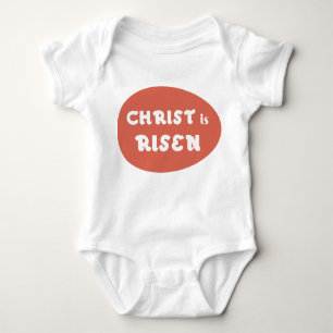 Christus wird, rotes Ei-Baby-Shirt gestiegen Baby Strampler