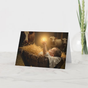 Christuskind in einer Krippe Karte