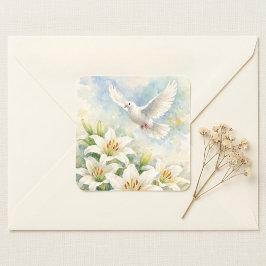 Christustaube Weiße Lilie Aufkleber