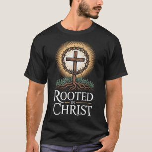 Christusverwurzeltes T-Shirt Jesus Vintage Kreuz C