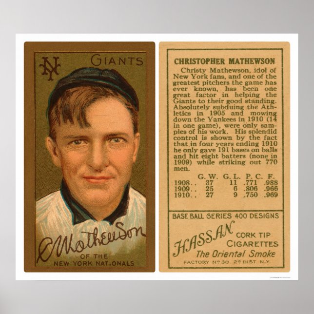Christy Mathewson Baseball 1911 Poster (Vorne)