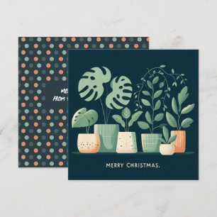 Chritmas Orange Green Potted Pflanze Feiertagskarte