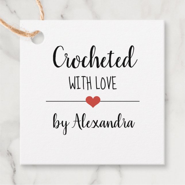 Chrochetet mit Liebe-kraft-Skript benutzerdefinier Geschenkanhänger (Vorderseite)