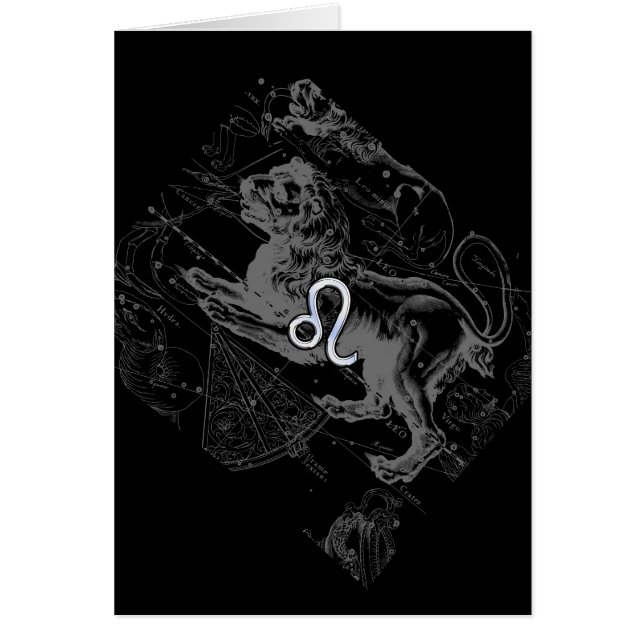 Chrom-Art-Löwe-Tierkreis-Karte Hevelius 1690 (Vorne)