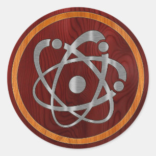 Chrom-Atom Runder Aufkleber