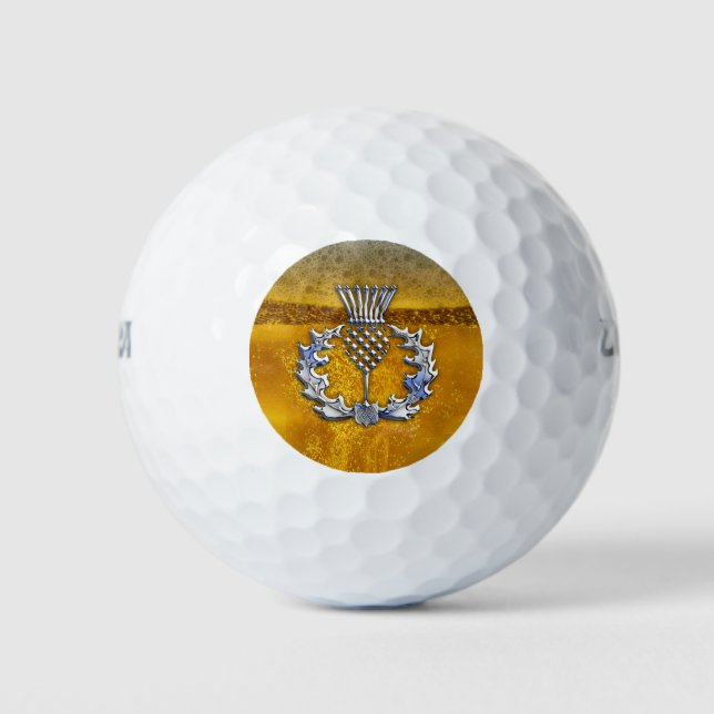 Chrom auf Bierdruck Schottische Thistle Golfball (Vorderseite)