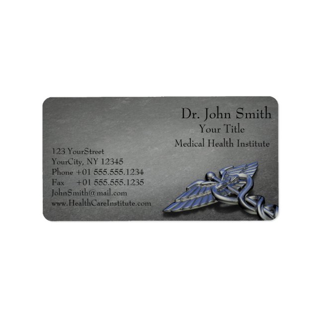 Chrom-Beruflich-Caduceus-Adressetikett Adressaufkleber (Vorne)