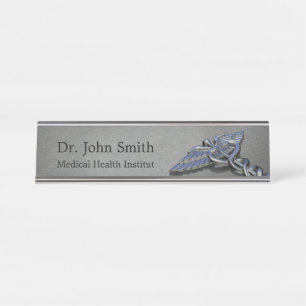 Chrom-Berufmedizinischer Schreibtischnamensplakette