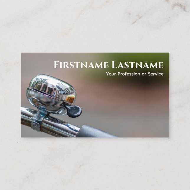 Chrom-Fahrradglocke für Fahrradreparaturläden Visitenkarte (Vorderseite)