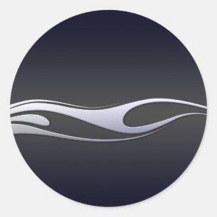 Chrom-Flammen Runder Aufkleber