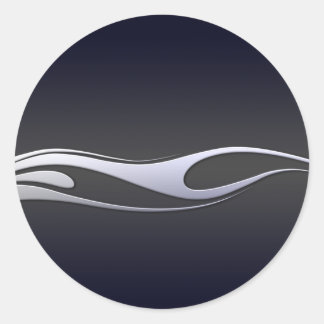 Chrom-Flammen Runder Aufkleber