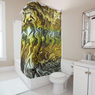 Chrom Flüssig Metallic Gold Silber Cool Duschvorhang