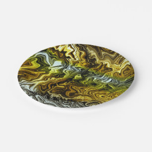 Chrom Flüssig Metallic Gold Silber Cool Party Pappteller