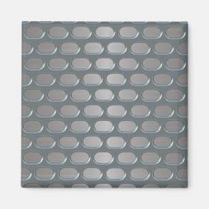 Chrom-Grill über rostfreiem Blick Magnet