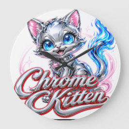 Chrom-Kätzchen-Wanduhr-Acryl Große Wanduhr
