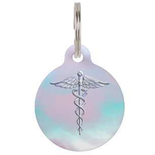 Chrom mag Caduceus-medizinische Haustiermarke