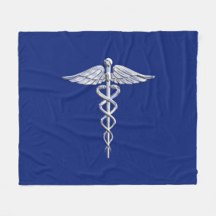 Chrom mag Caduceus-medizinisches Symbol auf Fleecedecke