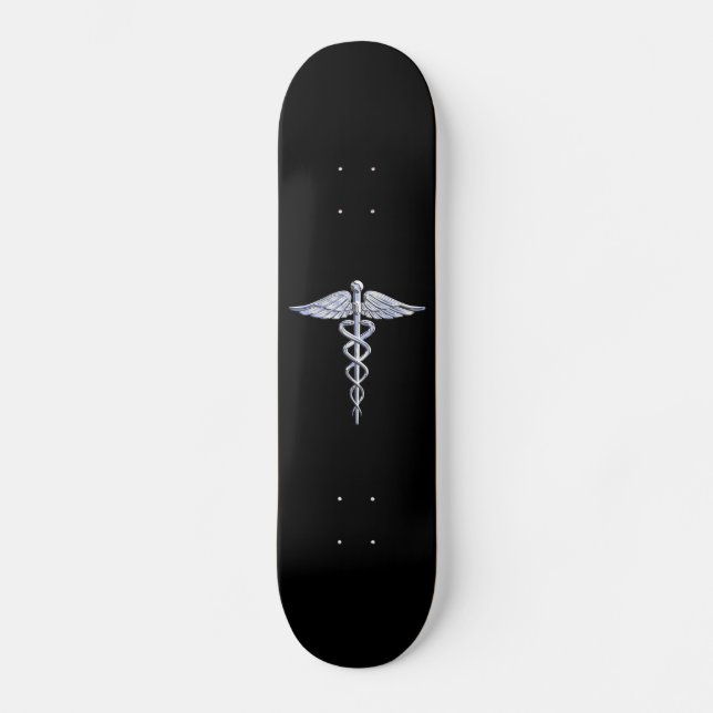 Chrom mag Caduceus-medizinisches Symbol Skateboard (Vorderseite)