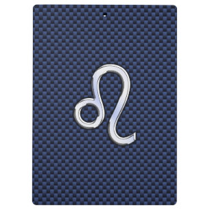 Chrom mag Löwe-Tierkreis-Zeichen-blaue Klemmbrett