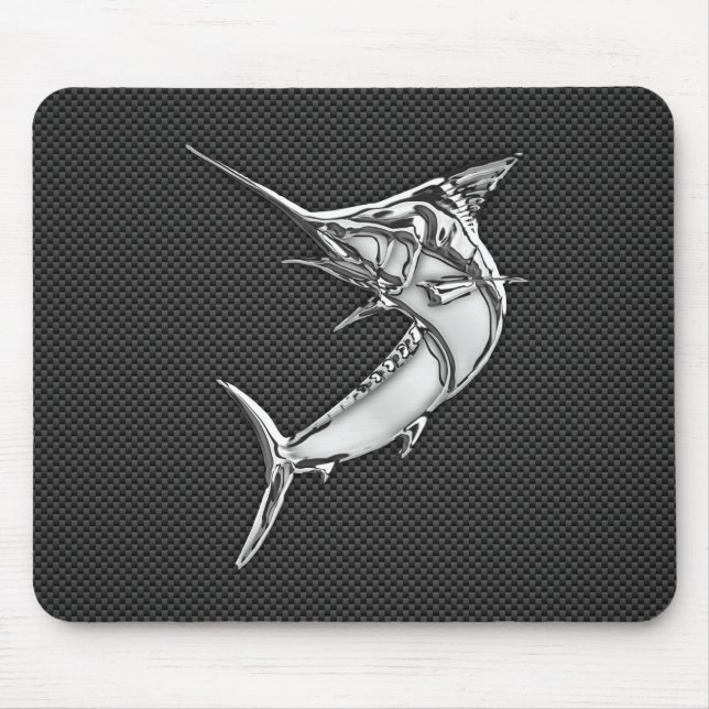 Chrom mag Speerfisch auf Kohlenstoff-Faser Mousepad (Vorne)