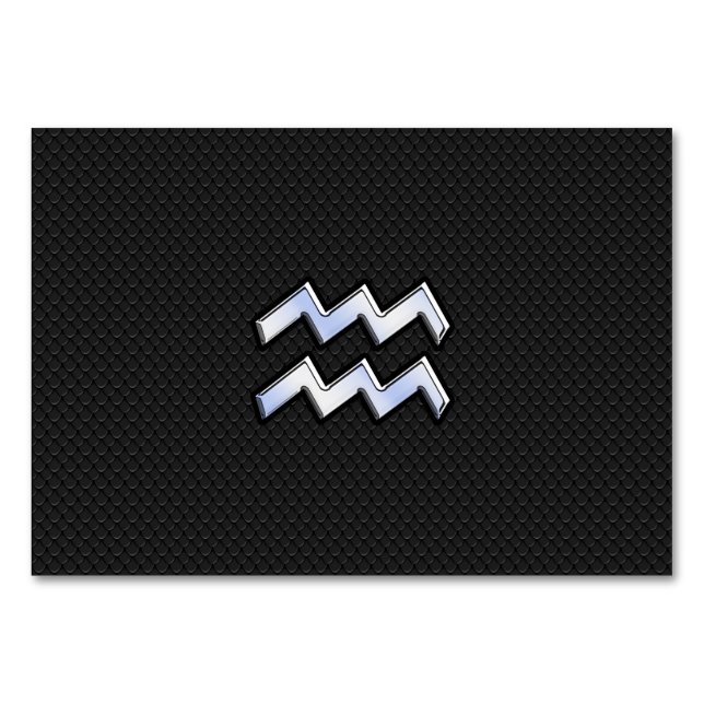 Chrom mag Wassermann-Tierkreis-Zeichen auf Tischnummer (Vorderseite)