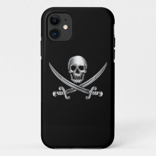 Chrom-Piratenflagge iPhone 11 Hülle