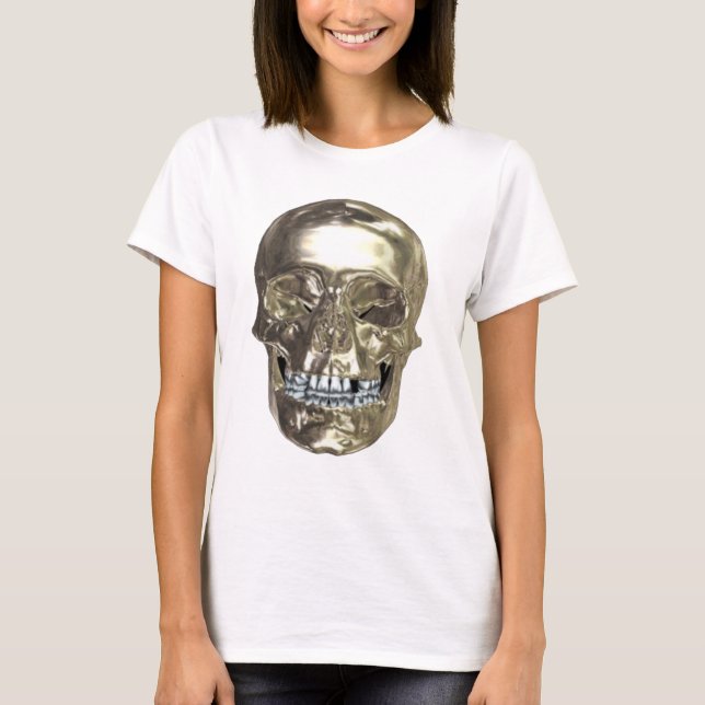 Chrom-Schädel-Shirt T-Shirt (Vorderseite)