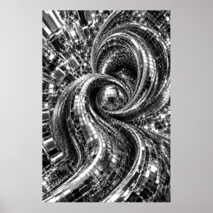 Chrom Spiegel Mosaik Wirbel Poster