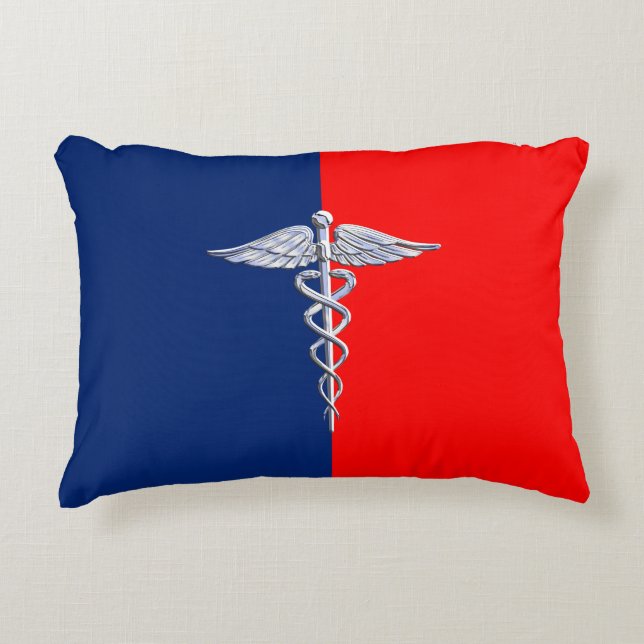 Chrom wie Caduceus Medical Symbol League Decor Zierkissen (Vorderseite)
