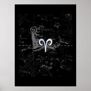 Chrom wie das Sternzeichen Widder auf Hevelius Poster