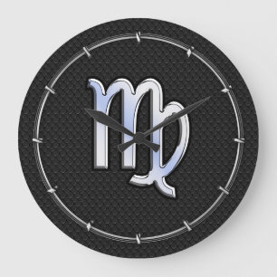 Chrom wie Jungfrau-Tierkreis unterzeichnet herein Große Wanduhr