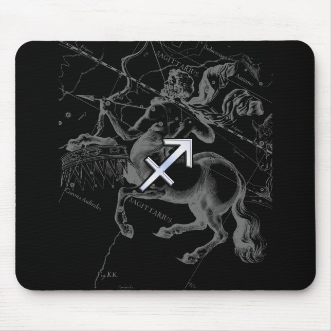 Chrom wie Sagittarius Zodiac Signage Hevelius Deco Mousepad (Vorne)