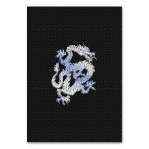 Chrom wie silber Dragon Black Snake Skin Stil Tischnummer