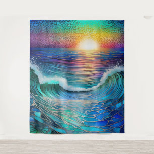 Chroma Sea Seascape Wandteppich