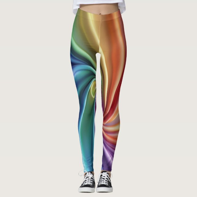 Chromaspirale Blüte Leggings (Vorderseite)