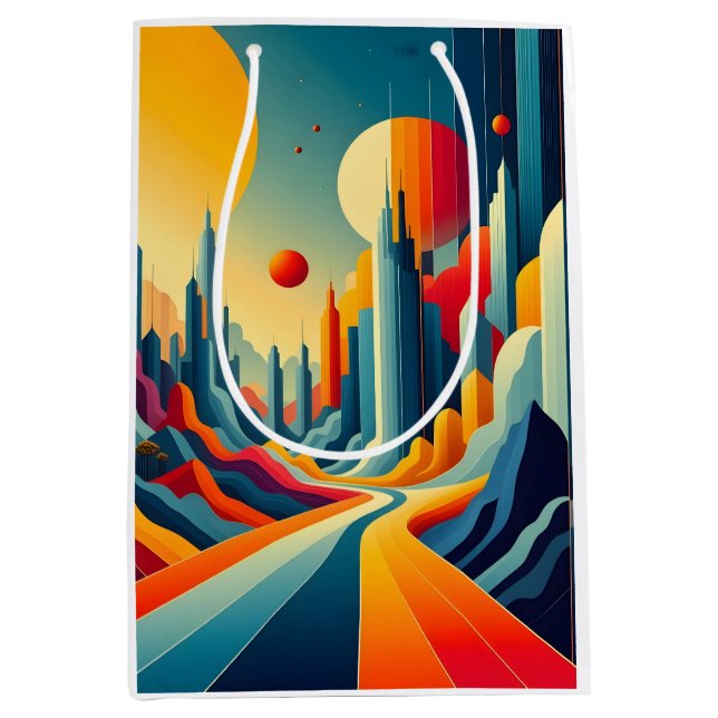 Chromatic Cityscape Mittlere Geschenktüte (Vorderseite)