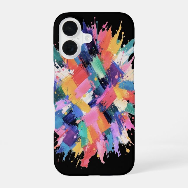 Chromatic Collision iPhone 16 Hülle (Rückseite)