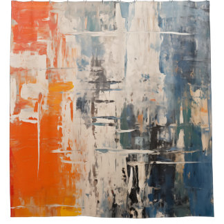 Chromatic Crossroads Abstract Digital Painting Duschvorhang