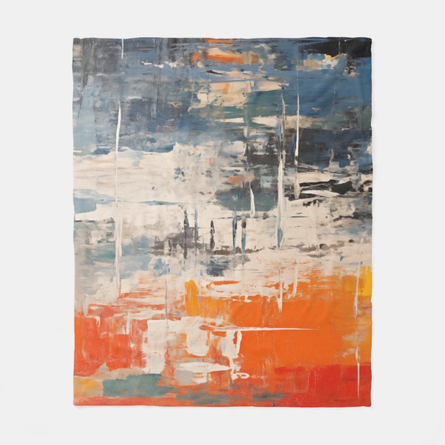 Chromatic Crossroads Abstract Digital Painting Fleecedecke (Vorderseite)