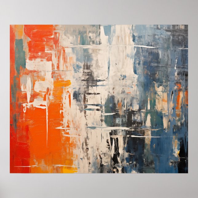 Chromatic Crossroads Abstract Digital Painting Poster (Vorne)