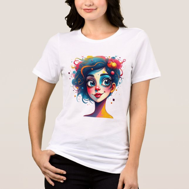"Chromatic Dream" - Abstrakter Pop Tri-Blend Shirt (Vorderseite)