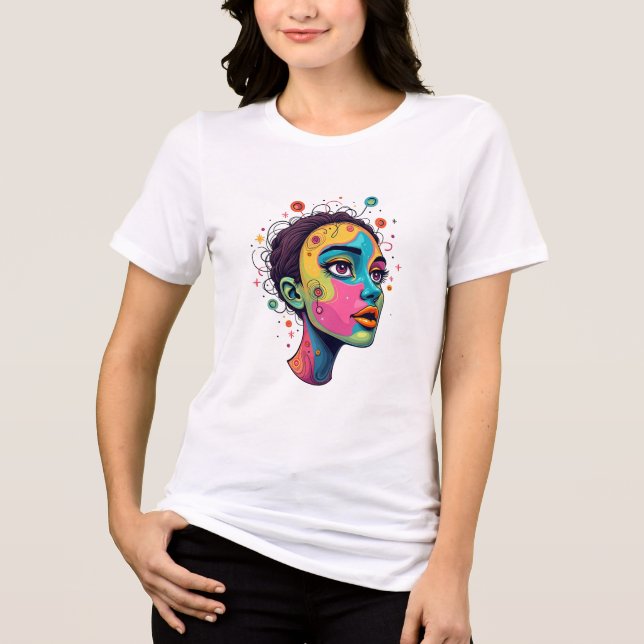 "Chromatic Dream" - Abstrakter Pop Tri-Blend Shirt (Vorderseite)